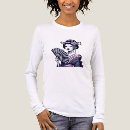 Camiseta Triblenda Camisas japonesas de manga larga Geisha para mujer