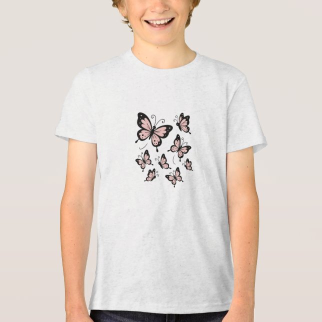 Camiseta Triblenda Camisas mariposas para Chicas (Anverso)