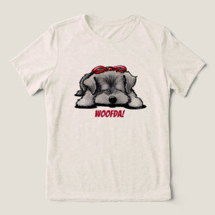 Camiseta Triblenda Camisas Schnauzer Woofda Tri-Blend