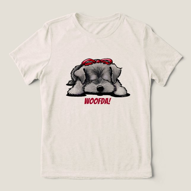 Camiseta Triblenda Camisas Schnauzer Woofda Tri-Blend (Diseño delantero )