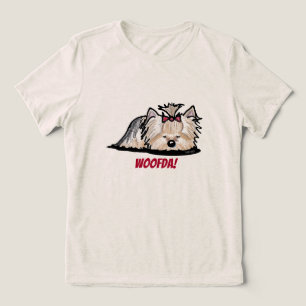 Camiseta Triblenda Camisas Yorkie Terrier Woofda Tri-Blend