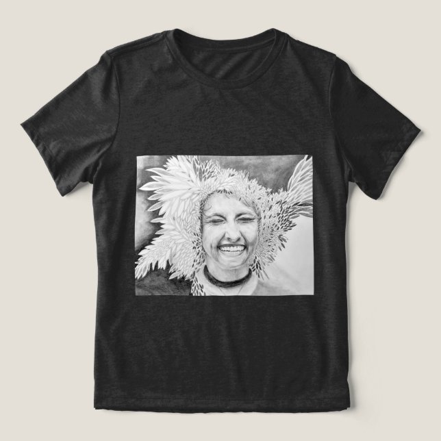 Camiseta Triblenda Camiseta Alegria (com desenho artístico autoral) (Diseño delantero )