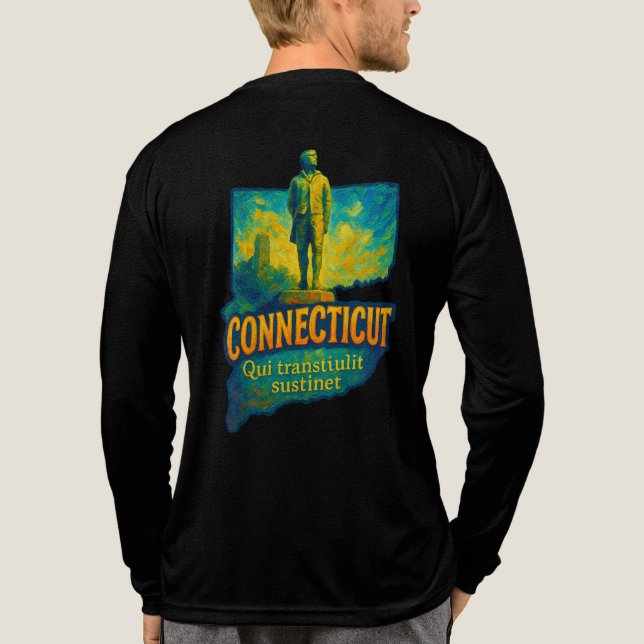 Camiseta Triblenda Camiseta artística del estado de Connecticut - pin (Reverso )