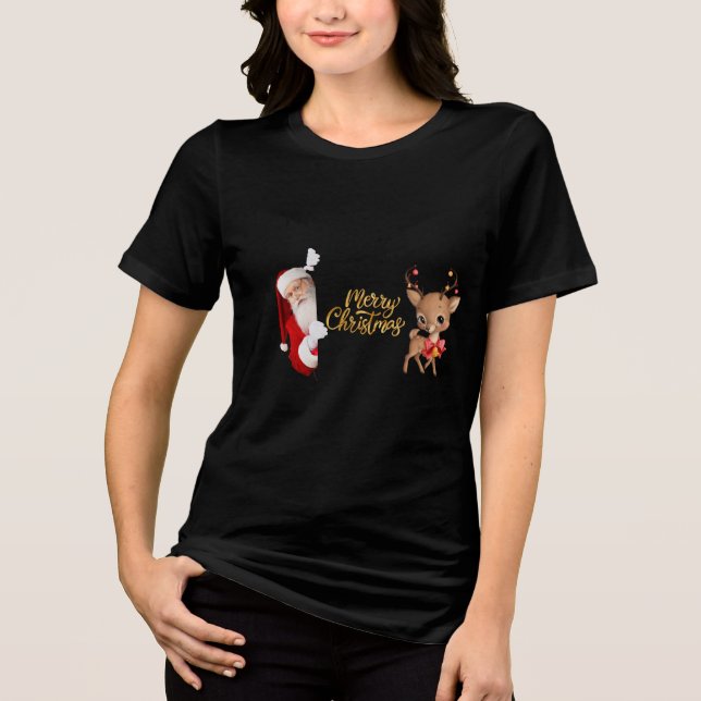 Camiseta Triblenda Camiseta Black Merry Christmas (Anverso)