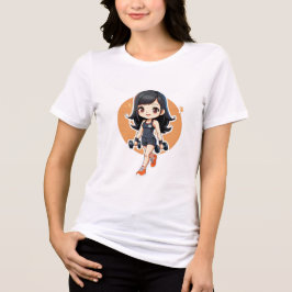 Camiseta Triblenda Camiseta chibi Estampado divertido Moda casual Art