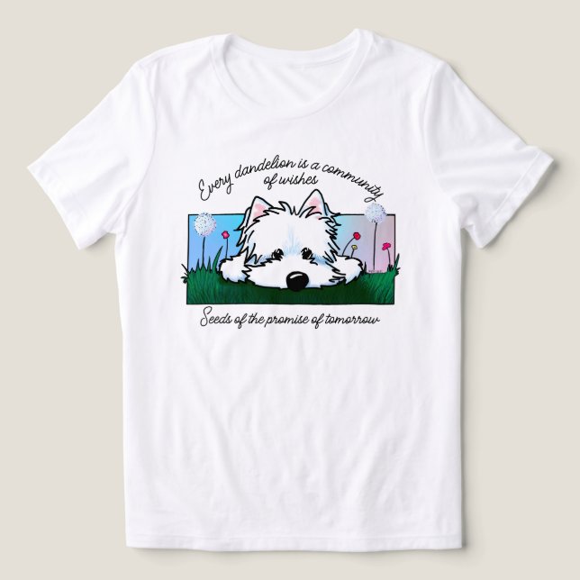 Camiseta Triblenda Camiseta Dandelions Westie T-Shirt Tri-Blend (Diseño delantero )