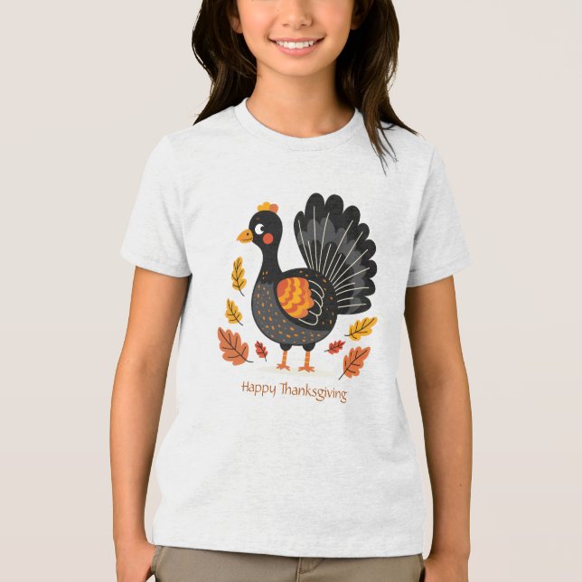 Camiseta Triblenda Camiseta de Acción de Gracias feliz en Turquía (Anverso)