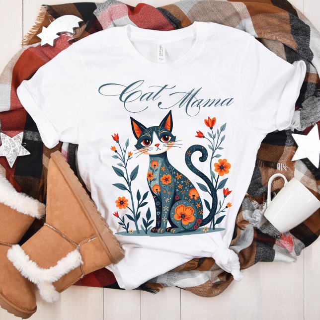 Camiseta Triblenda Camiseta de arte popular Cat Mama Perfecta para lo (Subido por el creador)