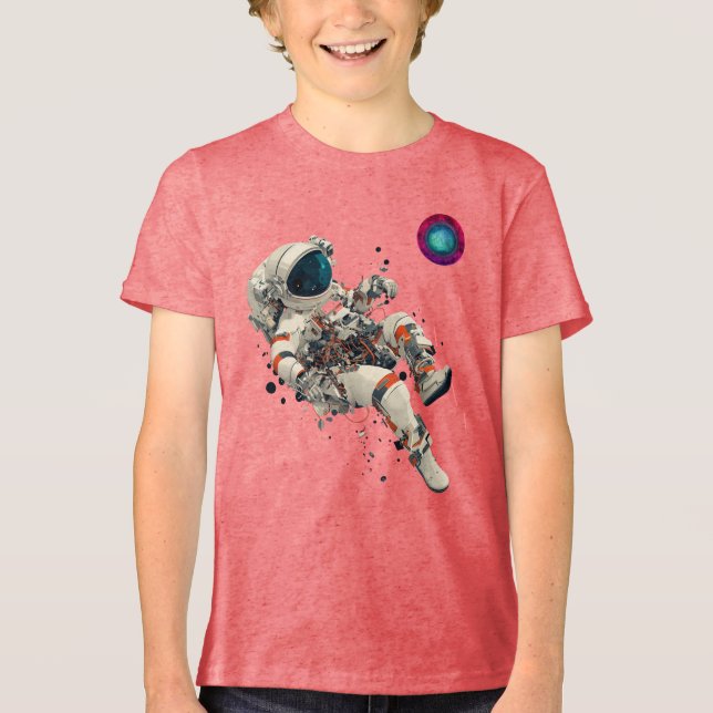 Camiseta Triblenda Camiseta de Astronauta Flotante de la Aventura Esp (Anverso)