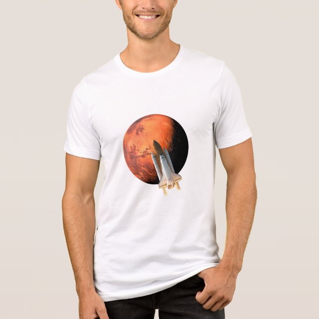 Camiseta Triblenda Camiseta de cohete de la misión Mars - Exploración (Anverso)