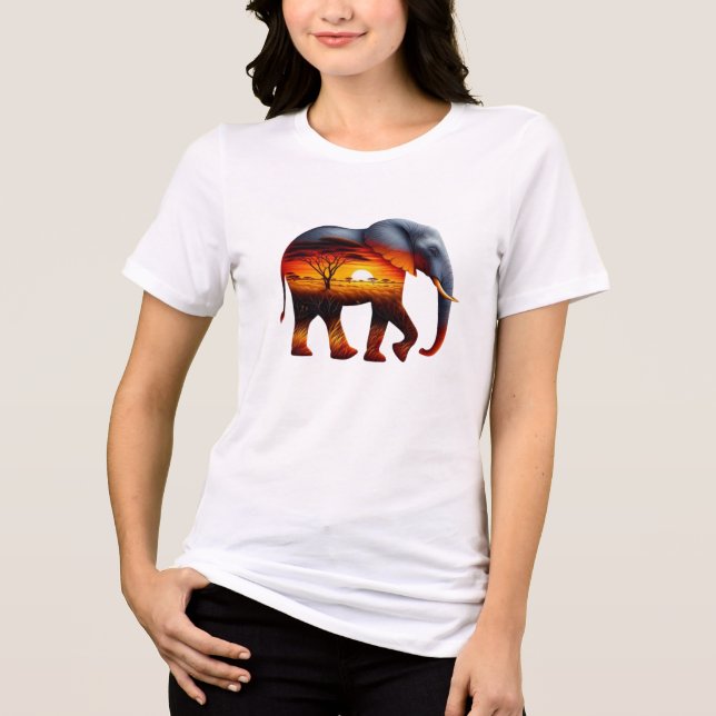 Camiseta Triblenda Camiseta de elefante africano (Anverso)