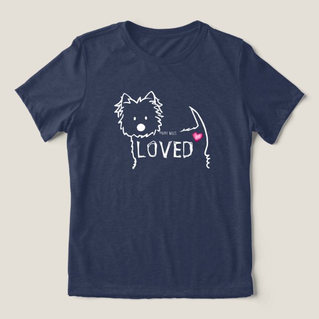 Camiseta Triblenda Camiseta de KiniArt Westie Love (Diseño delantero )