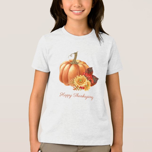 Camiseta Triblenda Camiseta de la calabaza del otoño (Anverso)