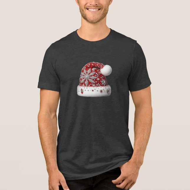 Camiseta Triblenda Camiseta de los hombres de Red Santa Hat (Anverso)