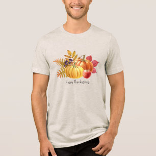 Camiseta Triblenda Camiseta de los hombres del Día de Acción de Graci