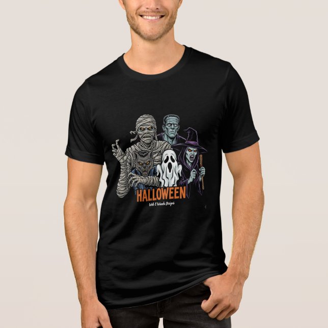 Camiseta Triblenda Camiseta de los monstruos de Halloween (Anverso)