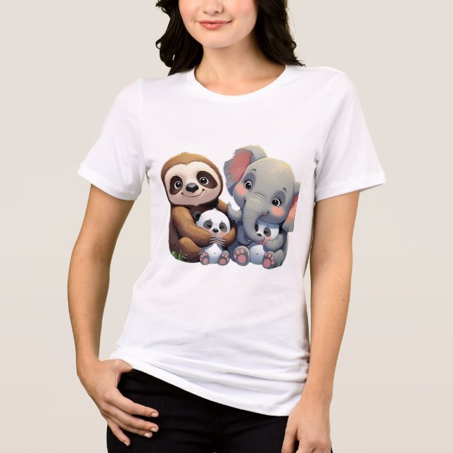 Camiseta Triblenda Camiseta de mamás de animales Personalizado - Madr (Anverso)