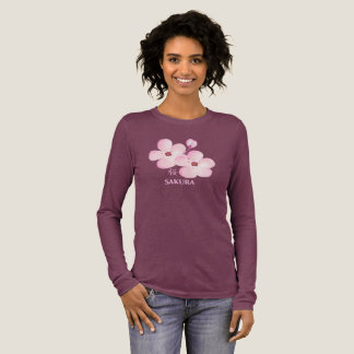 Camiseta Triblenda Camiseta de manga larga Sakura para mujeres