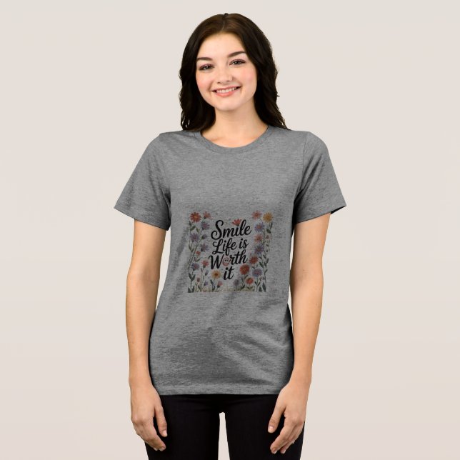 Camiseta Triblenda Camiseta de mujer - Sonrisa en la vida (Anverso Completo )