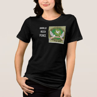 CAMISETA TRIBLENDA CAMISETA DE MUJERES CON DISEÑO DE PAZ