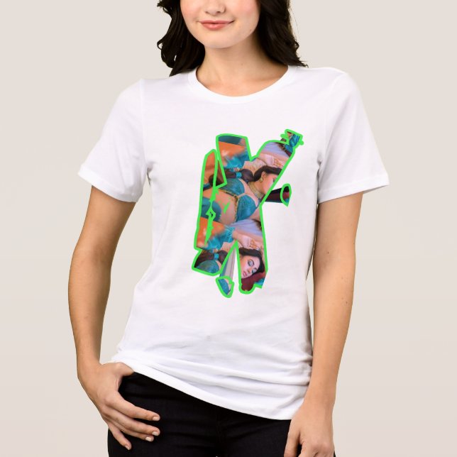 Camiseta Triblenda Camiseta de mujeres con palabra 3D (Anverso)