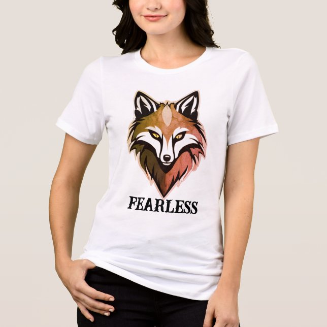 Camiseta Triblenda Camiseta de mujeres lobo intrépidas - Bella+Canv l (Anverso)