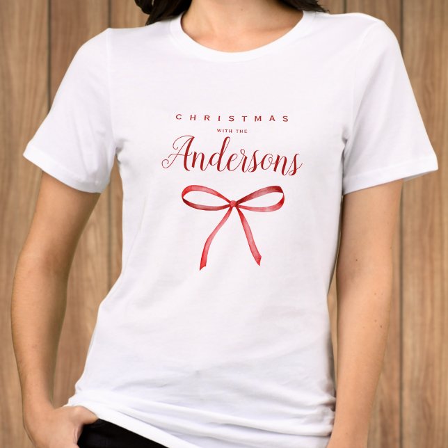 Camiseta Triblenda Camiseta de Navidades a juego familiar - arco rojo (Subido por el creador)