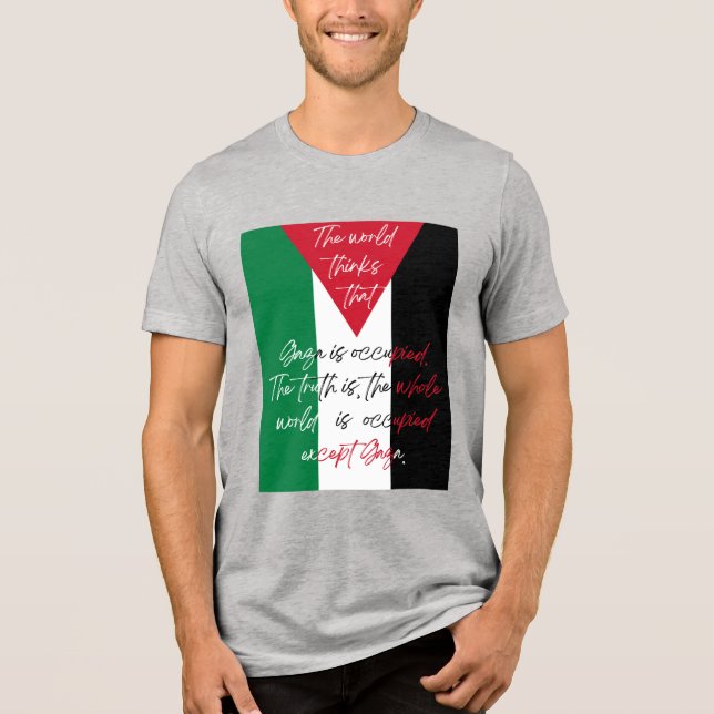 Camiseta Triblenda Camiseta de Palestina Libre - Camiseta de Save Gaz (Anverso)