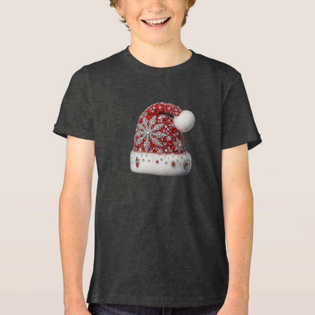 Camiseta Triblenda Camiseta de Red Santa Hat Boys (Anverso)