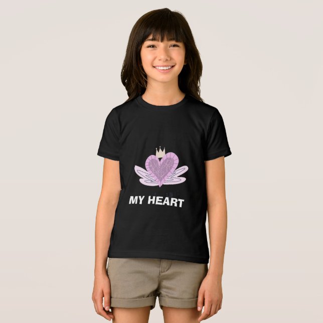 Camiseta Triblenda Camiseta de regalo negra de KIDS MY Heart ( Anverso Completo)