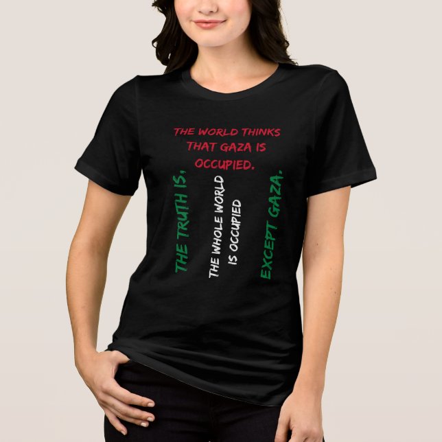 Camiseta Triblenda Camiseta de Save Gaza, Tee de Palestina Libre - Co (Anverso)