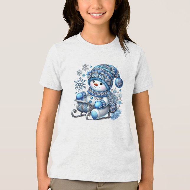 Camiseta Triblenda Camiseta de vacaciones de Snowman (Anverso)