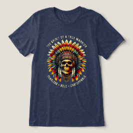 Camiseta Triblenda Camiseta del Cráneo Nativo Estadounidense