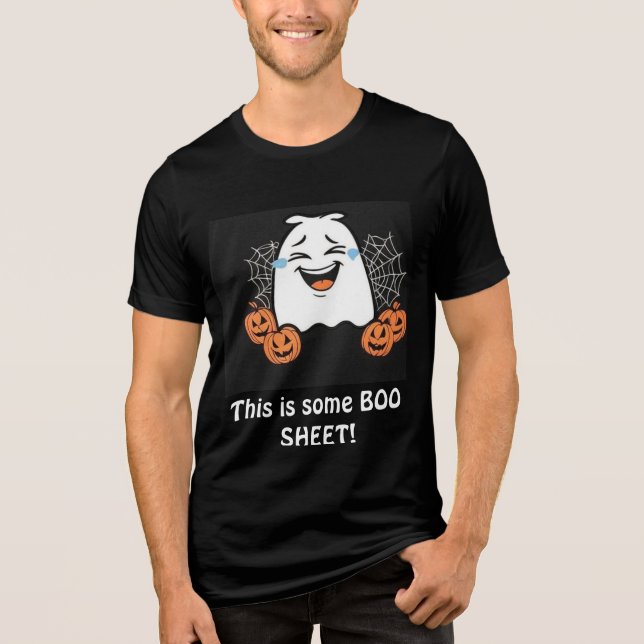Camiseta Triblenda Camiseta divertida de Halloween con un fantasma ri (Anverso)