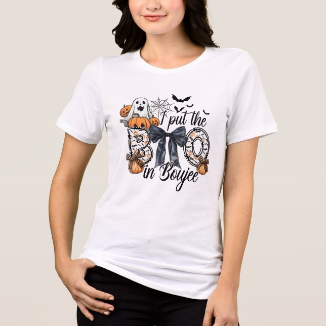 Camiseta Triblenda Camiseta divertida de Halloween - 'Puse el BOO en  (Anverso)