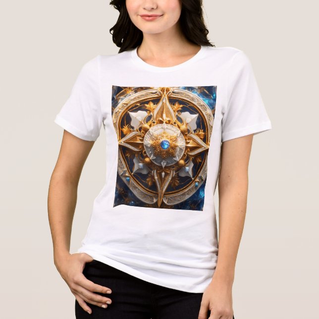 Camiseta Triblenda "Camiseta Divina del Símbolo de Cristal del cielo" (Anverso)