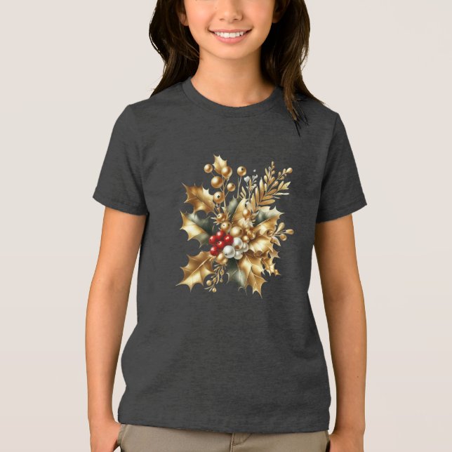 Camiseta Triblenda Camiseta dorada decorativa para festividades (Anverso)