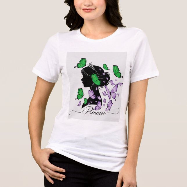 Camiseta Triblenda Camiseta elegante "Princesa de las Mariposas" | 6. (Anverso)