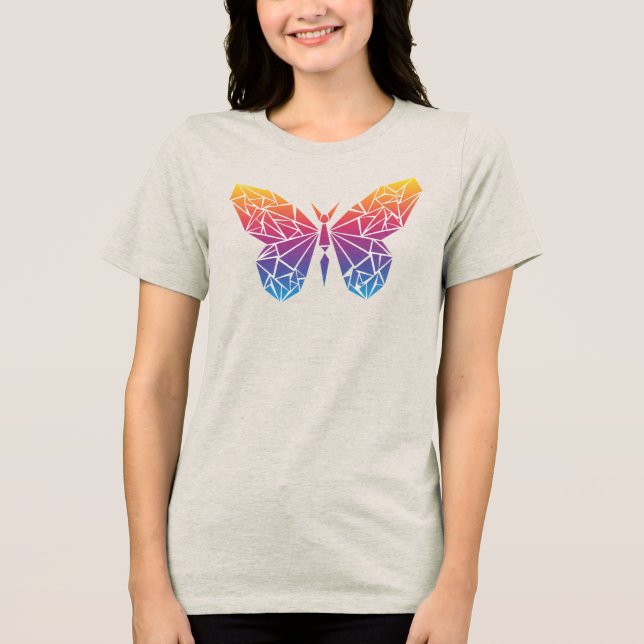 Camiseta Triblenda Camiseta estética de mariposa pastel para mujeres  (Anverso)