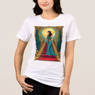 Camiseta Triblenda camiseta femenina de entrada con alfombra de escot