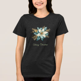 Camiseta Triblenda Camiseta femenina de festividad floral Verde azula