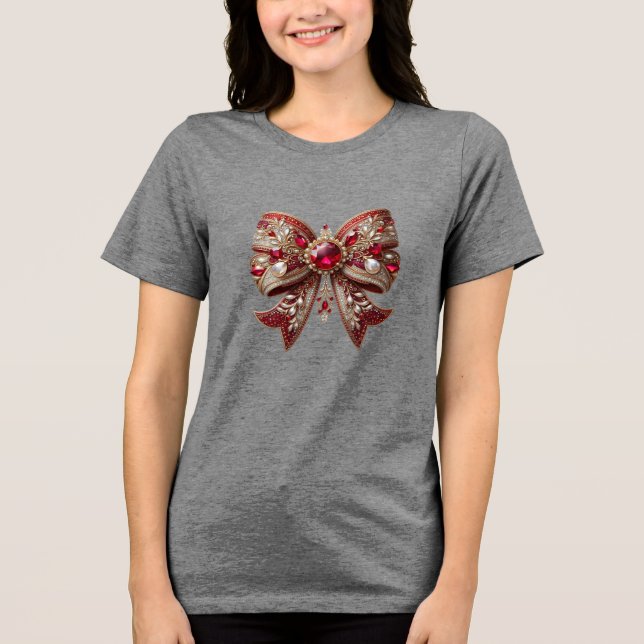 Camiseta Triblenda Camiseta femenina de festividad roja (Anverso)