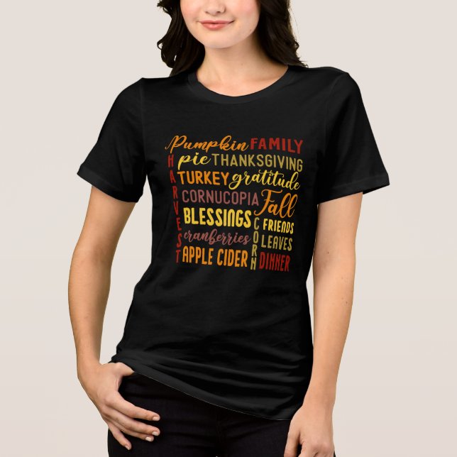 Camiseta Triblenda Camiseta femenina del Día de Acción de Gracias (Anverso)