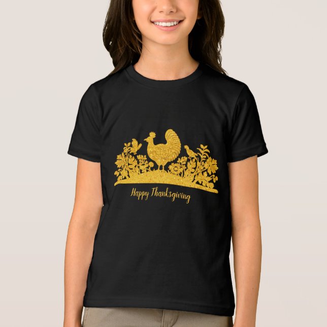Camiseta Triblenda Camiseta floral de oro en Turquía (Anverso)