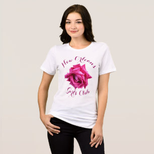 Camiseta Triblenda Camiseta floral de rosa rosa caliente bonito de pe