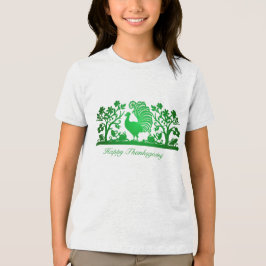 Camiseta Triblenda Camiseta floral verde de Acción de Gracias Turquía