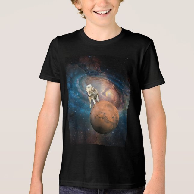 Camiseta Triblenda Camiseta Galaxy Dog para niños - Cosmic Fee Galaxy (Anverso)