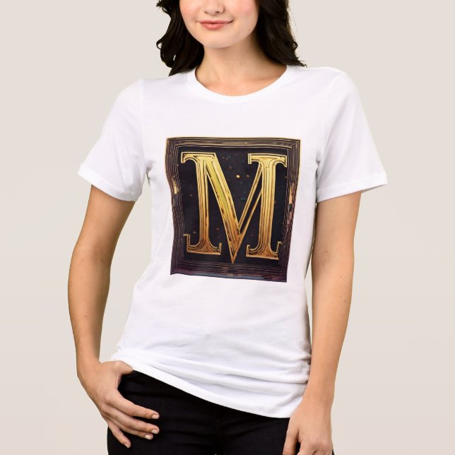 Camiseta Triblenda Camiseta geométrica del registro en negrita M (Anverso)