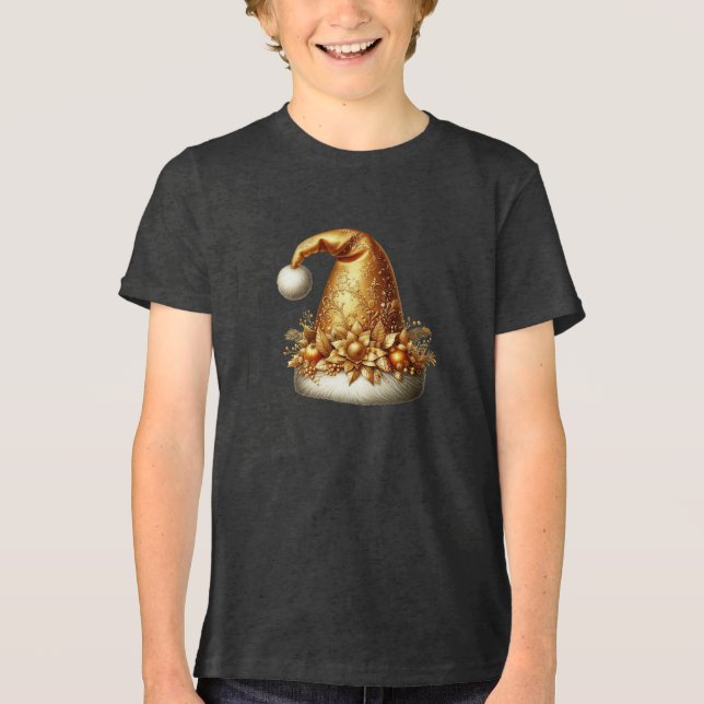 Camiseta Triblenda Camiseta Gold Santa Hat Boys (Anverso)