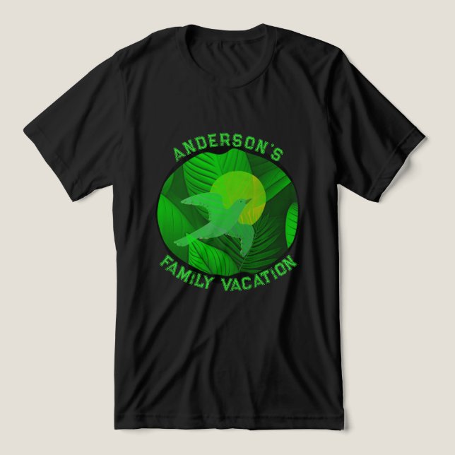 Camiseta Triblenda Camiseta gráfica verde para vacaciones familiares (Diseño delantero )